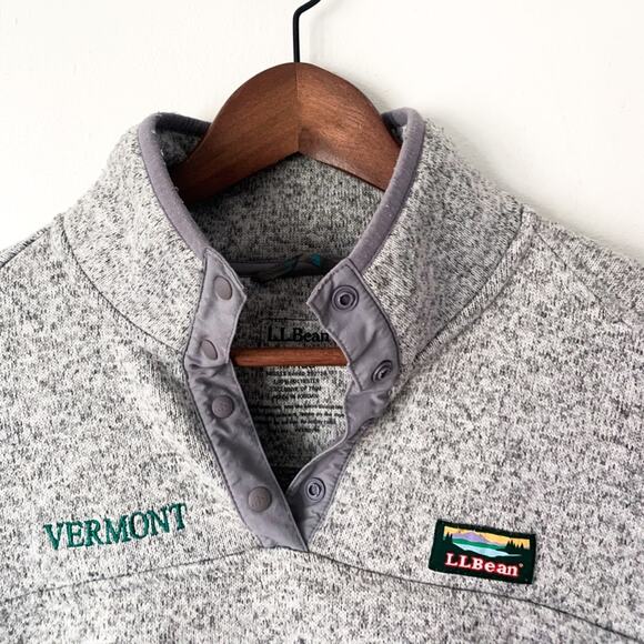 L.L.Bean Vermont Quarter Button Up Fleece Jacket Sweatshirt - Picture 6 of 8